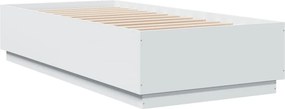 vidaXL Πλαίσιο Κρεβατιού με Φώτα LED Λευκό 100 x 200 εκ. Επεξεργ. Ξύλο