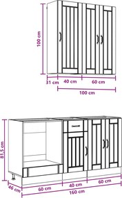 vidaXL Μονάδα κουζίνας LUCCA 5 pcs Γκρι Sonoma Επεξεργασμένο Ξύλο