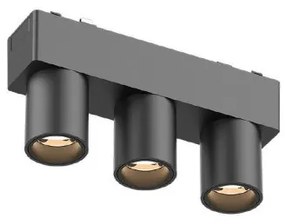 Μαγνητικό Φωτιστικό Ράγας Ultra Thin LED 6W 3CCT 3 Κύλινδροι InLight-TMU0090-Black-Μαύρο TMU0090-Black