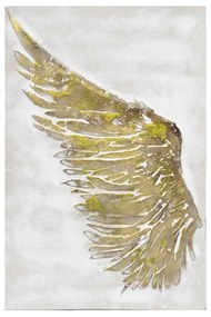 Πίνακας Σε Καμβά Ala 1 018305 40x60xH1,8cm White-Gold Κάθετοι Ξύλο,Καμβάς