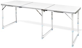 Τραπέζι Camping Πτυσσόμενο Ρυθμιζόμενου Ύψους 180 x 60 εκ. Αλουμινίου