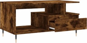 vidaXL Τραπεζάκι Σαλονιού Καπνιστή Δρυς 90x49x45 εκ. Επεξεργασμ. Ξύλο