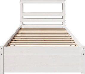 vidaXL Πλαίσιο Κρεβατιού Κεφαλάρι Λευκό 75x190εκ. Μασίφ Πεύκο