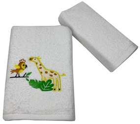 Πετσέτες Παιδικές Zoo (Σετ 2τμχ) White Astron Towels Set 65x135cm 100% Βαμβάκι