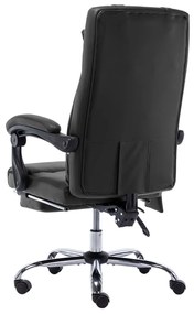 vidaXL Πολυθρόνα Γραφείου Μασάζ Μαύρη από Συνθετικό Δέρμα