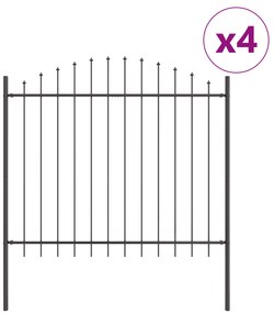vidaXL Φράχτης κήπου  με καμπυλωτή κορυφή Γκρι 6,8x1,25 μ Χάλυβας