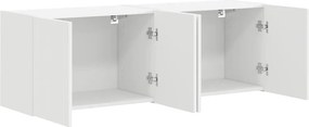 vidaXL Ντουλάπι Τηλεόρασης Τοίχου 2 pcs Λευκό 59,5 x 31 x 40 εκ