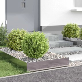 vidaXL Περίγραμμα γκαζόν 4 τμχ. 60 x 60 x 20 εκ Ατσάλι Ασημί