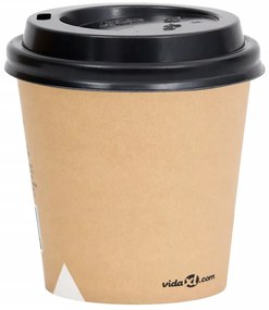 vidaXL Ποτήρια Καφέ Χάρτινα με Καπάκια 120 ml 500 Τεμάχια Καφέ