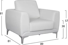 ΣΕΤ ΣΑΛΟΝΙΟΥ 3ΤΜΧ  KENZIE ΜΕ ΛΕΥΚΟ PU HM10329.01