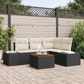 vidaXL Σετ Καναπέ Κήπου 5 pcs Μαύρος, λευκός