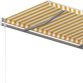 vidaXL Αναδιπλούμενη τέντα Κίτρινο και Λευκό 350 x 250 εκ