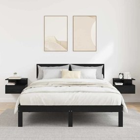 vidaXL Επιπλέουσα Κομοδίνα 2 τεμ Μαύρο Δρυς 40x31x27 εκ Επεξεργασμένο Ξύλο