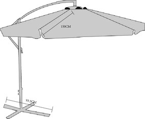 Ομπρέλα Κήπου ArteLibre Κυπαρισσί Μέταλλο/180D Polyester 3x3m