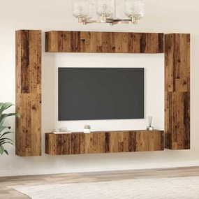 vidaXL Σετ επίπλου τηλεόρασης 10 pcs Παλαιό ξύλο 30.5 x 30 x 90 cm