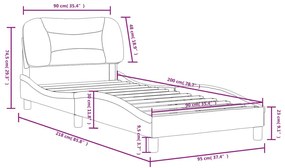 Πλαίσιο Κρεβατιού με Κεφαλάρι Καφέ 90x200 εκ. Συνθετικό Δέρμα - Καφέ