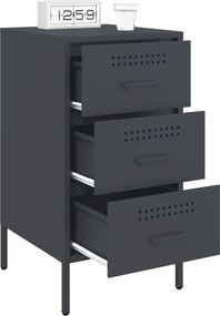 vidaXL Κομοδίνο Ανθρακί 36x39x68 εκ. από Χάλυβα