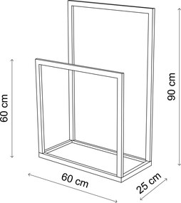 Έπιπλο Εισόδου Μαύρο DRUDOMO 25x90x60