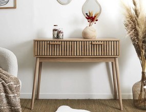 Kονσόλα Εισόδου Klaus Home Deco Factory με 2 συρτάρια και διαστάσεις 100x35x80cm - Απόχρωση Ξύλου