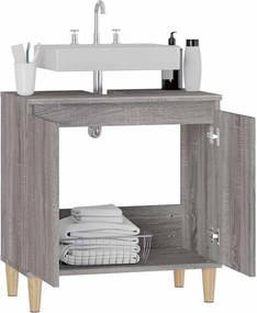 vidaXL Ντουλάπι Νιπτήρα Grey Sonoma 58 x 33 x 60 εκ. Επεξεργ. Ξύλο