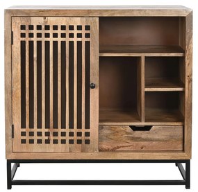 Σκευοθήκη DKD Home Decor Καφέ Μαύρο Κρυστάλλινο Ξύλο από Μάνγκο 90 x 40 x 90 cm