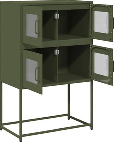 vidaXL Highboard Ελαιοπράσινο 68x39x107 cm Ατσάλι