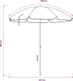vidaXL Ομπρέλα Κήπου 240 cm 170T πολυεστέρας Πορτοκαλί