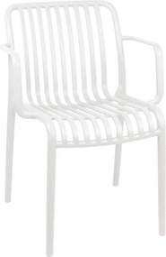 Πολυθρόνα Zoi pakoworld pp σε λευκή απόχρωση 55.5x57.5x79εκ