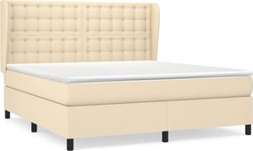 vidaXL Κρεβάτι Boxspring με Στρώμα Κρεμ 180x200 εκ. Υφασμάτινο