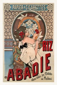Εκτύπωση έργου τέχνης Riz Abadie (Vintage Art Nouveau Cigarette Advert) - Alfons / Alphonse Mucha, (26.7 x 40 cm)