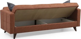 Τριθέσιος Καναπές Κρεβάτι Κεραμιδί POLYA 75x205x86