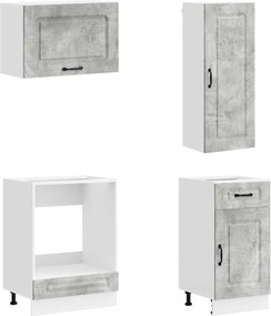 vidaXL Μονάδα κουζίνας KALMAR 8 pcs Γκρι Σκυροδέματος