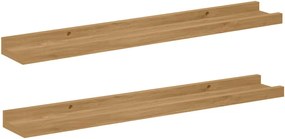 vidaXL Ράφι Τοίχου με ράφι 2 pcs Καφέ 60 x 9 x 3 cm Επεξεργασμένο ξύλο