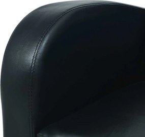 vidaXL Καναπές Τριθέσιος Μαύρος από Συνθετικό Δέρμα