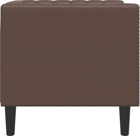 vidaXL Πολυθρόνα Chesterfield Καφέ από Συνθετικό Δέρμα