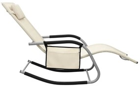 vidaXL Ξαπλώστρα Κρεμ / Γκρι από Textilene