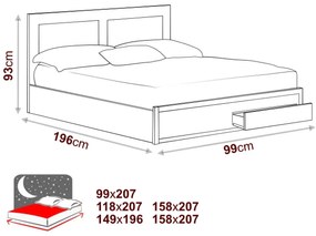 Κρεβάτι Life-90 x 190-Leuko