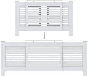 vidaXL Κάλυμμα Καλοριφέρ Λευκό 205 εκ. από MDF