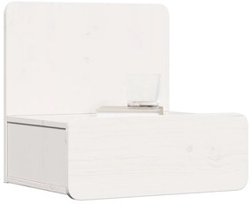 vidaXL Κομοδίνο με συρτάρι Λευκό 44 x 32.5 x 40 εκ. Μασίφ ξύλο πεύκου