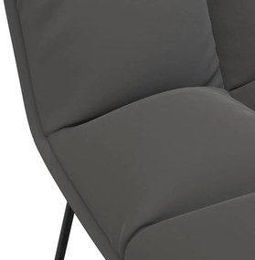 Πολυθρόνα με Μεταλλικό Σκελετό Σκούρο Γκρι από Βελούδο - Γκρι