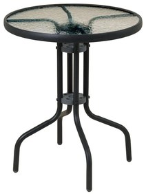 Στρογγυλό Μεταλλικό Τραπέζι Με Τζάμι 60 x 70(h)cm