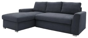 Γωνιακός καναπές-κρεβάτι δεξιά γωνία Belle pakoworld ανθρακί 236x164x88εκ - 165-000013