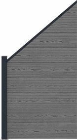 vidaXL Σετ Φράχτη 95 x 180 εκ. WPC και Αλουμίνιο Γκρι