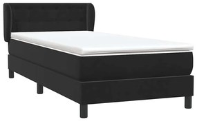 Box Spring Κρεβάτι με στρώμα Μαύρο 100x220 εκ. Βελούδινο - Μαύρο