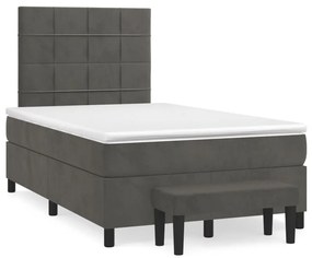 ΚΡΕΒΑΤΙ BOXSPRING ΜΕ ΣΤΡΩΜΑ ΣΚΟΥΡΟ ΓΚΡΙ 120X190 ΕΚ. ΒΕΛΟΥΔΙΝΟ 3270470