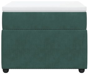 Κρεβάτι Boxspring με Στρώμα Σκούρο Πράσινο 90x190 εκ. Βελούδινο - Πράσινο