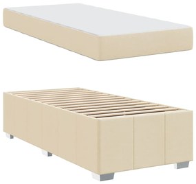 vidaXL Σκελετός Κρεβατιού Κρεμ 90 x 190 cm ύφασμα