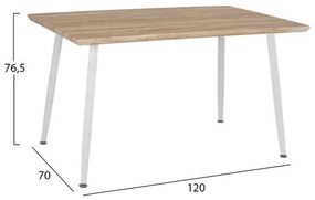 Σετ τραπεζαρίας C10350.02 5τμχ με Τραπέζι 120x70x76.5εκ. &amp; Καρέκλες VEGAS Λευκές