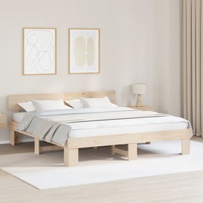vidaXL Σκελετός Κρεβατιού Καφέ 180 x 200 cm Συμπαγές ξύλο πεύκου