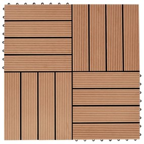 vidaXL Πλακάκια Deck 11 τεμ. Χρώμα Teak 30 x 30 εκ. 1 μ² από WPC